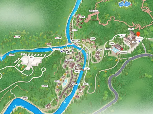 神木结合景区手绘地图智慧导览和720全景技术，可以让景区更加“动”起来，为游客提供更加身临其境的导览体验。
